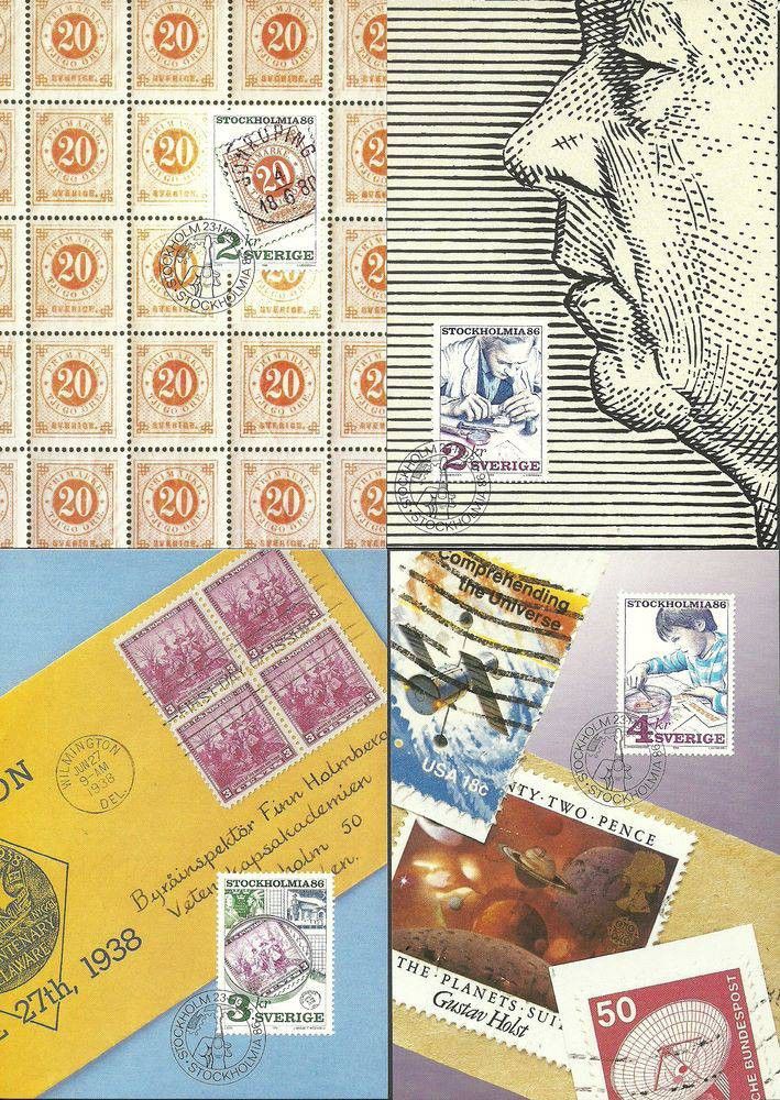 Znaczek Szwecja 1986 Mi 1372-1375 Karta Max