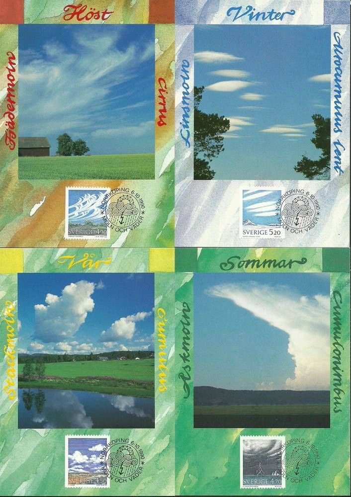 Znaczek Szwecja 1990 Mi 1633-1636 Karta Max