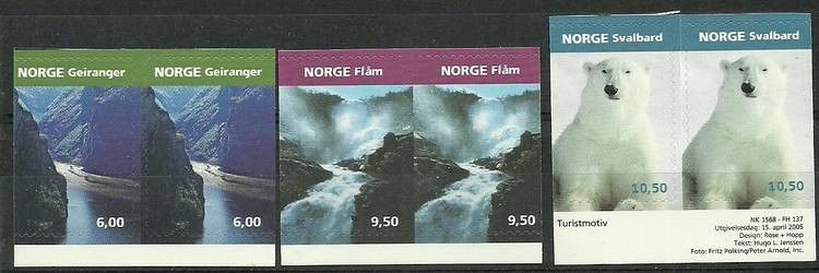 Znaczek Norwegia 2005 Mi 1531-1533DlDr Czyste **