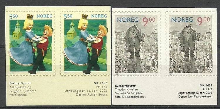 Norwegia 2002 Mi 1432-1433DlDr Czyste **