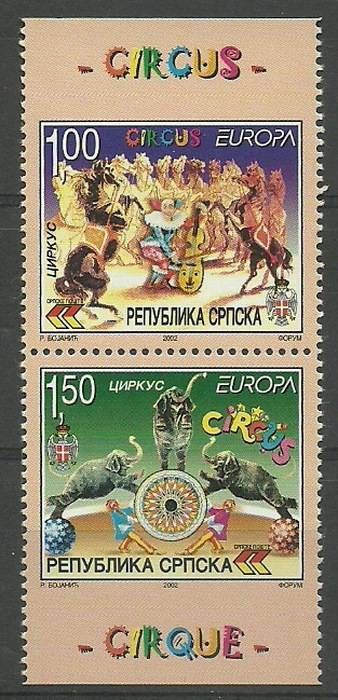 Znaczek Republika Serbska 2002 Mi 241-242D Czyste **