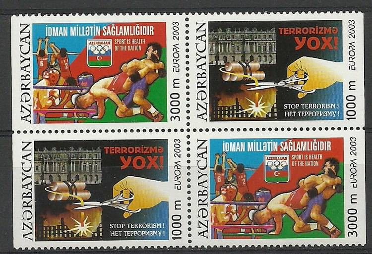 Znaczek Azerbejdżan 2003 Mi 543-544D Czyste **