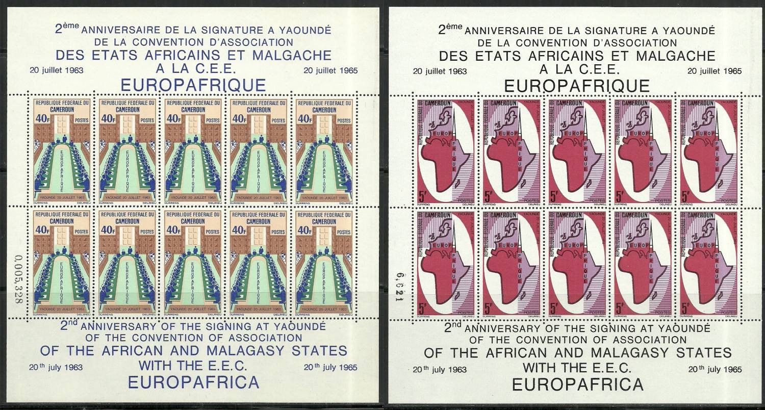 Znaczek Kamerun 1965 Mi ark 435-436 Czyste **