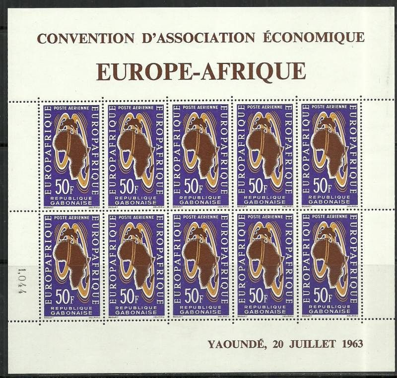 Znaczek Gabon 1963 Mi ark 191 Czyste **