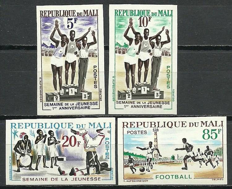 Znaczek Mali 1963 Mi 65-68B Czyste **