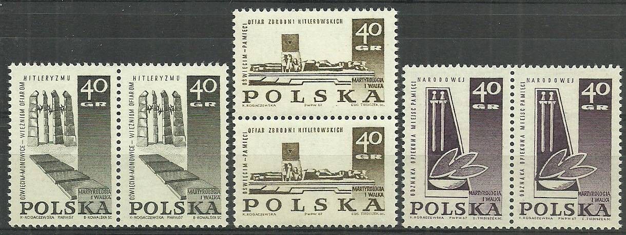 Znaczek Polska 1967 Mi 1757-1759 Fi 1609-1611 Czyste **
