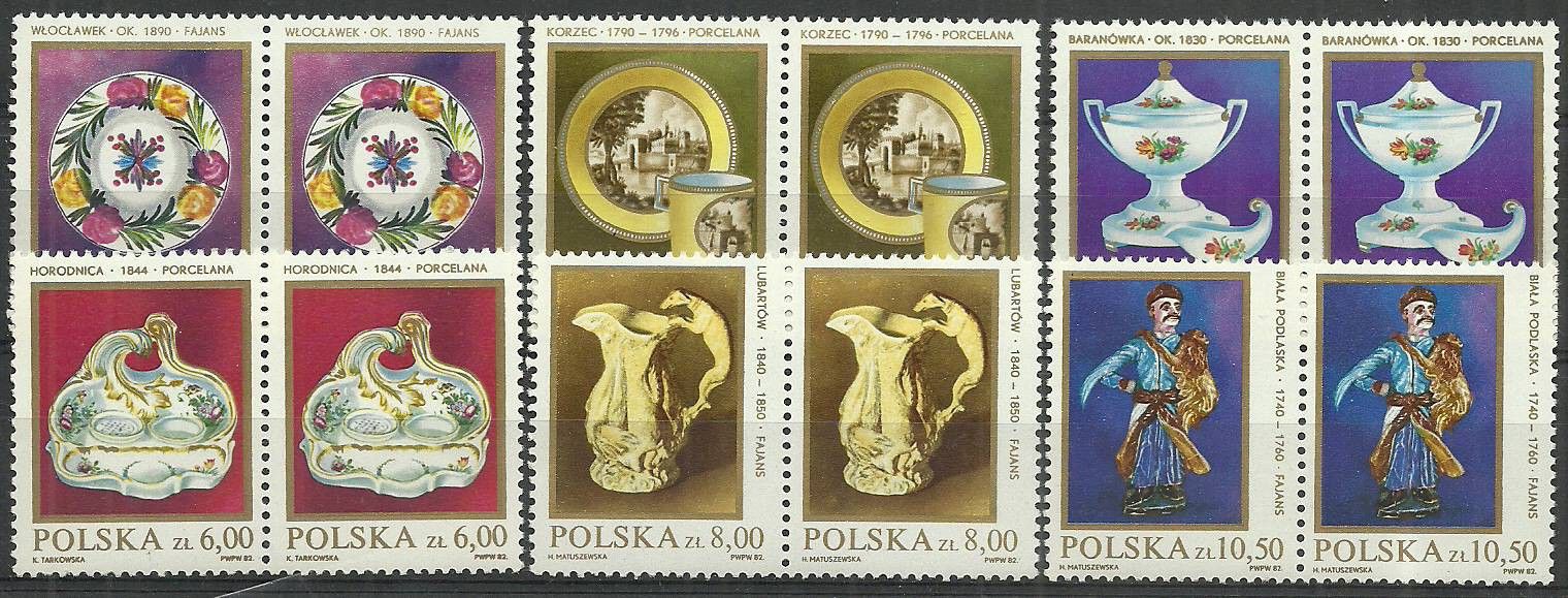Polska 1982 Mi 2793-2798 Fi 2645-2650 Czyste **