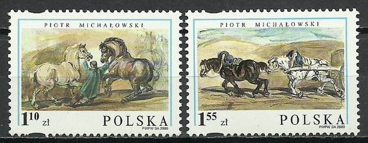 Znaczek Polska 2000 Mi 3848-3849 Fi 3700-3701 Czyste **