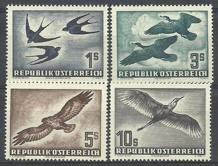 Znaczek Austria 1953 Mi 984-987 Czyste **