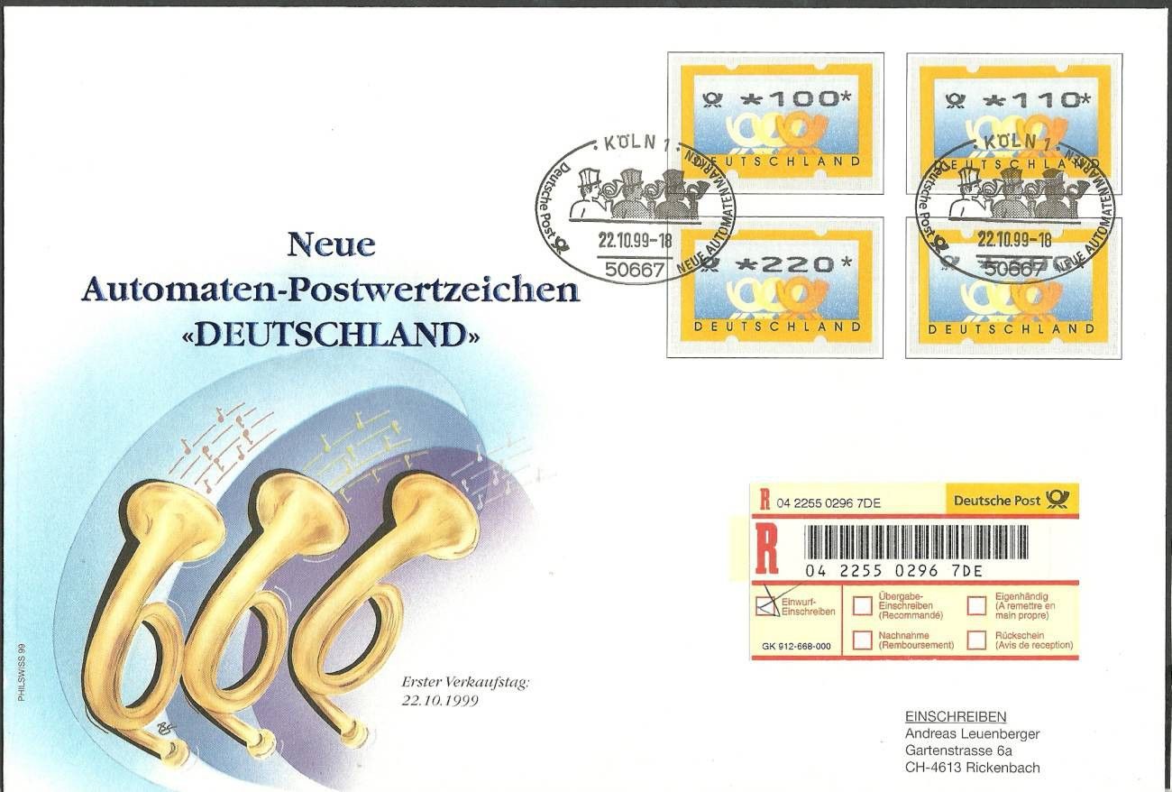 Znaczek Niemcy 1999 Mi aut 3 FDC