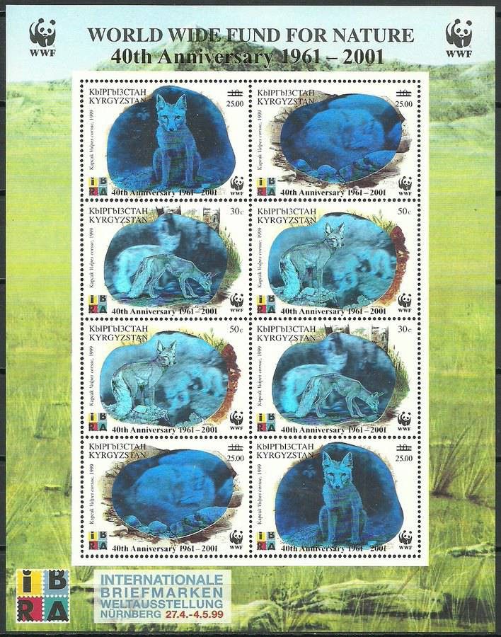 Znaczek Kirgistan 2001 Mi ark 249-252 Czyste **