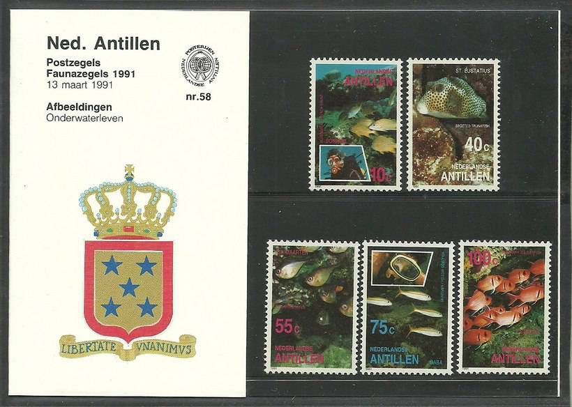 Znaczek Antyle Holenderskie 1991 Mi 709-713 Czyste **