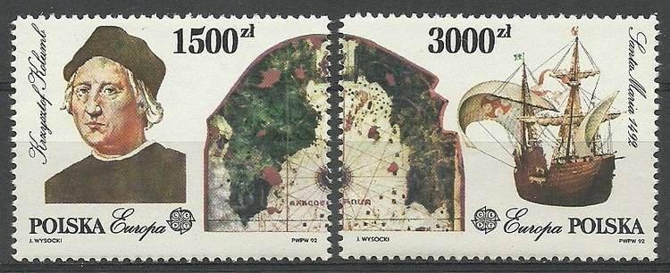 Znaczek Polska 1992 Mi 3377-3378 Fi 3229-3330 Czyste **
