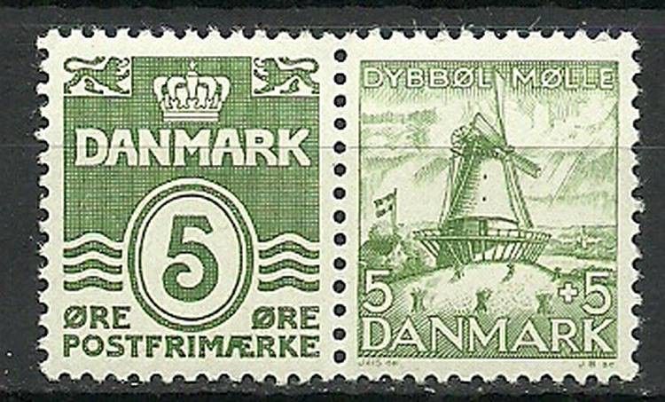 Znaczek Dania 1937 Mi 198Ib+234 Czyste **