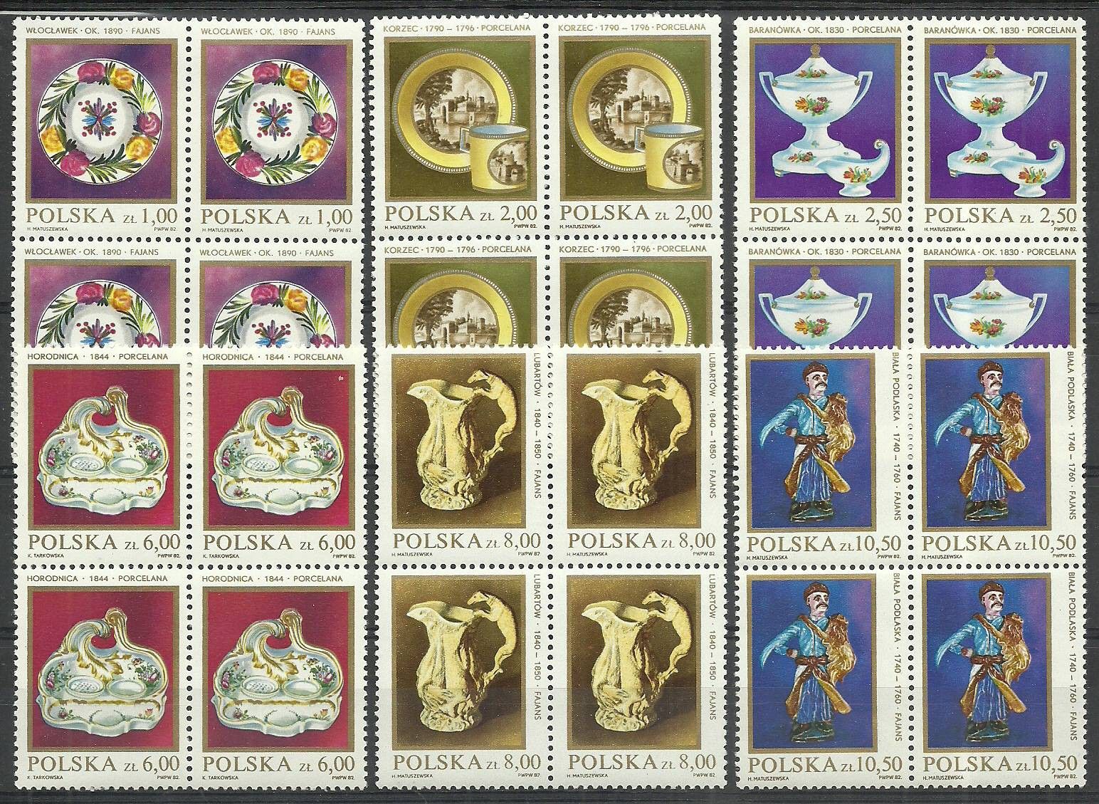 Znaczek Polska 1982 Mi 2793-2798 Fi 2645-2650 Czyste **