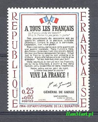 Znaczek Francja 1964 Mi 1484 Czyste **