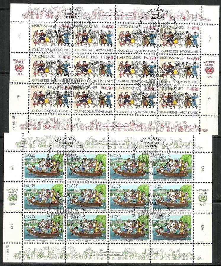 Znaczek Narody Zjednoczone Genewa 1987 Mi ark 158-159 Stemplowane