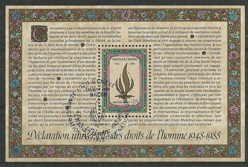 Znaczek Narody Zjednoczone Genewa 1988 Mi bl 5 Stemplowane