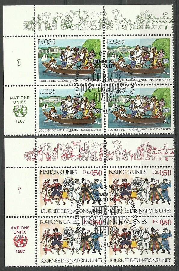 Znaczek Narody Zjednoczone Genewa 1987 Mi 158-159 Stemplowane