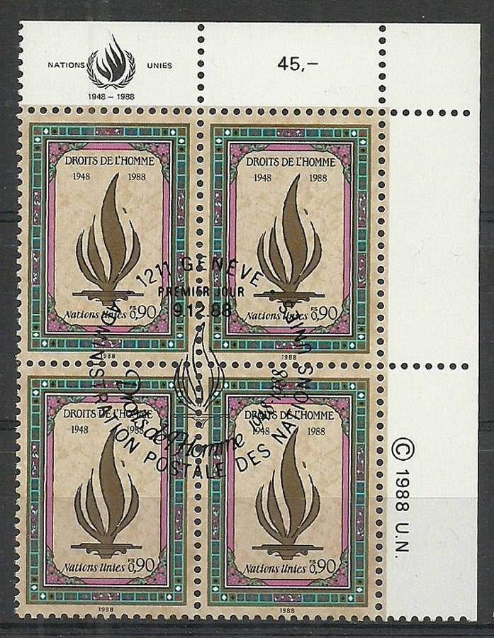 Znaczek Narody Zjednoczone Genewa 1988 Mi 171 Stemplowane