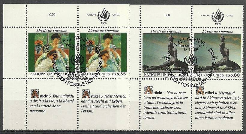 Znaczek Narody Zjednoczone Genewa 1989 Mi 180-181 Stemplowane