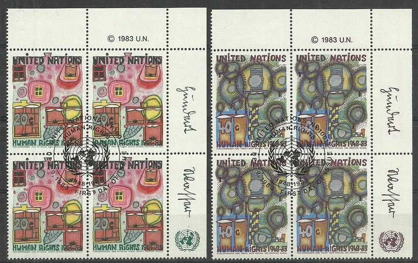 Znaczek Narody Zjednoczone Nowy Jork 1983 Mi 438-439 Stemplowane