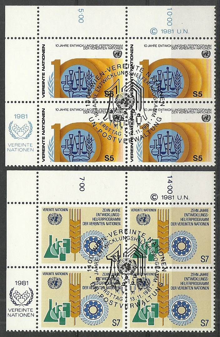 Znaczek Narody Zjednoczone Wiedeń 1981 Mi 21-22 Stemplowane