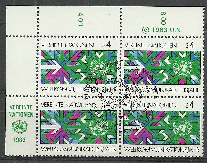 Znaczek Narody Zjednoczone Wiedeń 1983 Mi 29 Stemplowane