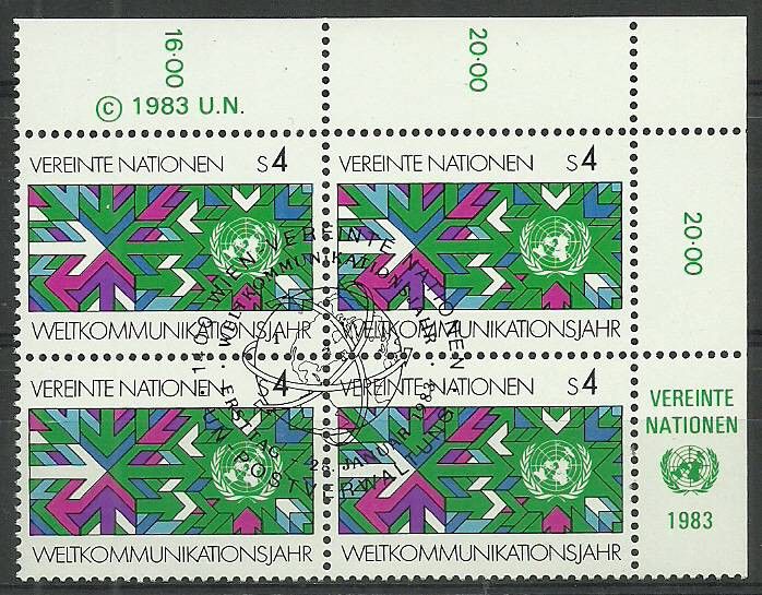 Znaczek Narody Zjednoczone Wiedeń 1983 Mi 29 Stemplowane