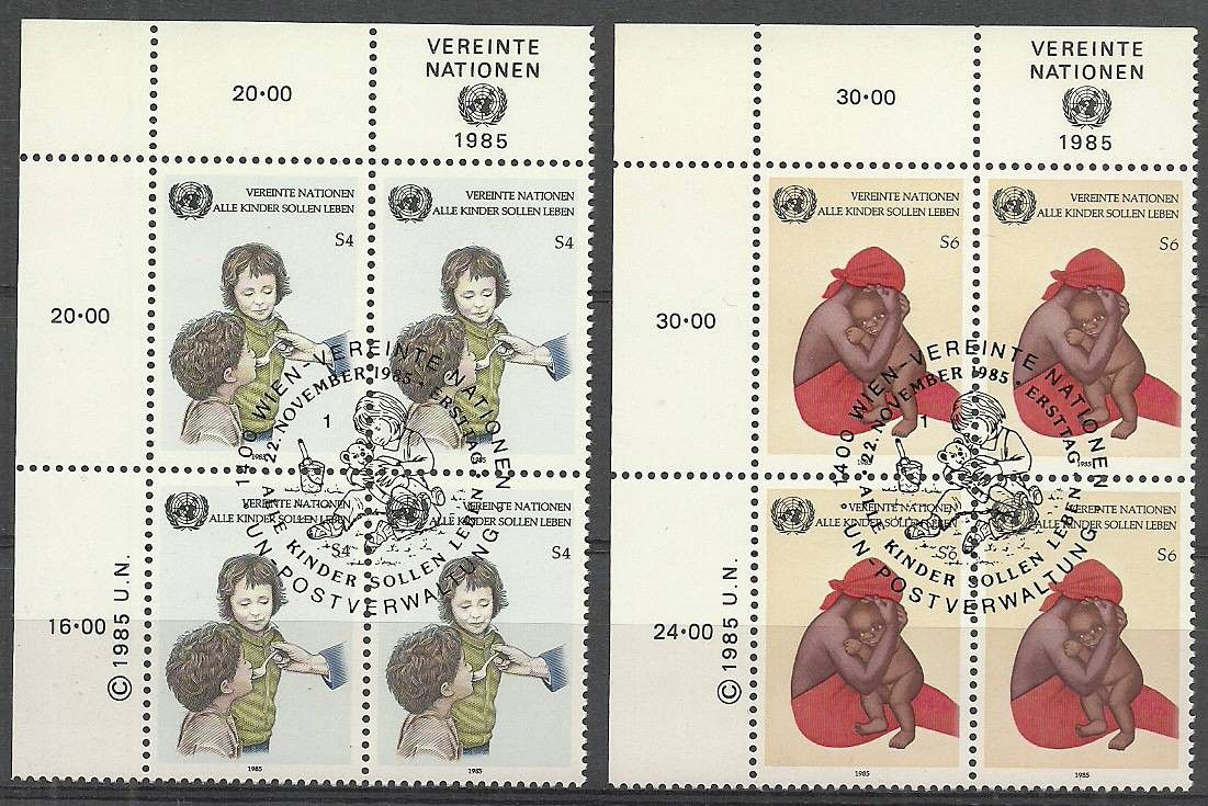 Znaczek Narody Zjednoczone Wiedeń 1985 Mi 53-54 Stemplowane