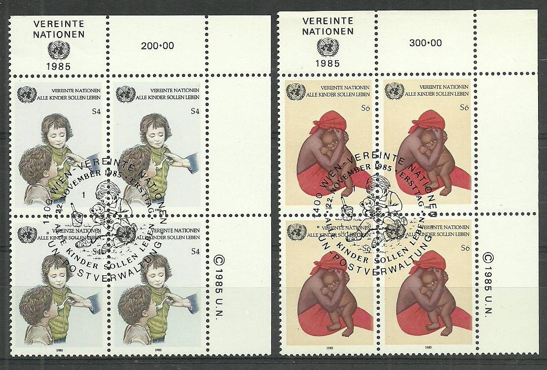 Znaczek Narody Zjednoczone Wiedeń 1985 Mi 53-54 Stemplowane