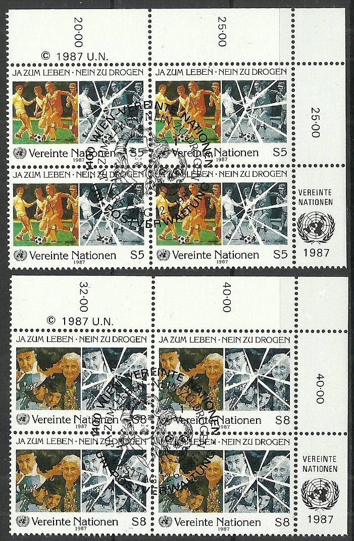 Znaczek Narody Zjednoczone Wiedeń 1987 Mi 71-72 Stemplowane