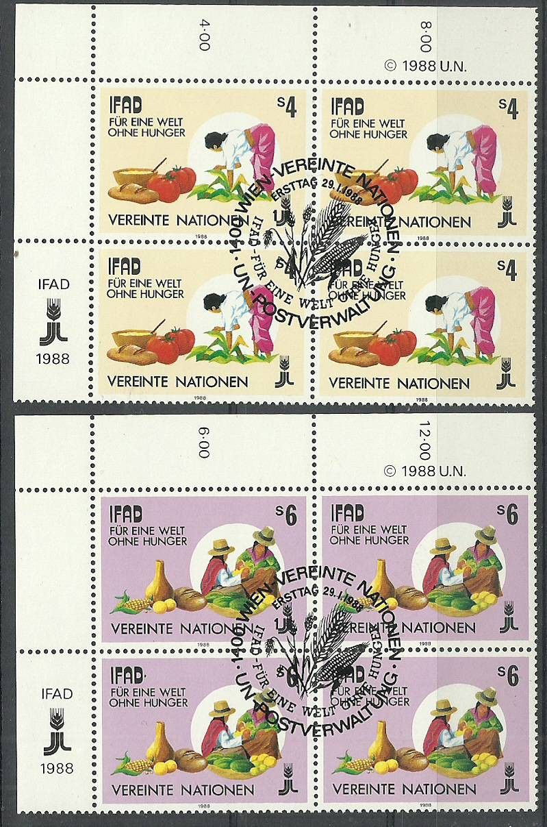 Znaczek Narody Zjednoczone Wiedeń 1988 Mi 79-80 Stemplowane