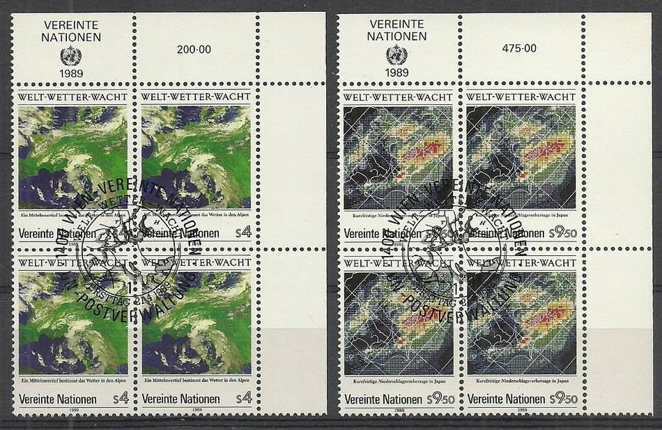 Znaczek Narody Zjednoczone Wiedeń 1989 Mi 92-93 Stemplowane