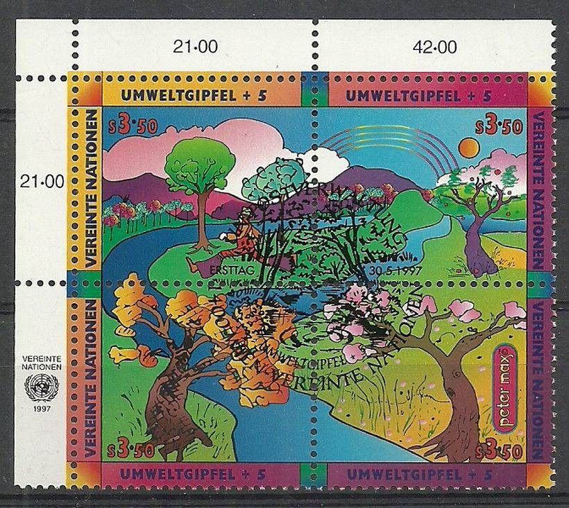Znaczek Narody Zjednoczone Wiedeń 1997 Mi 226-229 Stemplowane