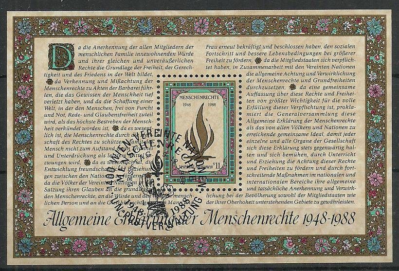 Znaczek Narody Zjednoczone Wiedeń 1988 Mi bl 4 Stemplowane