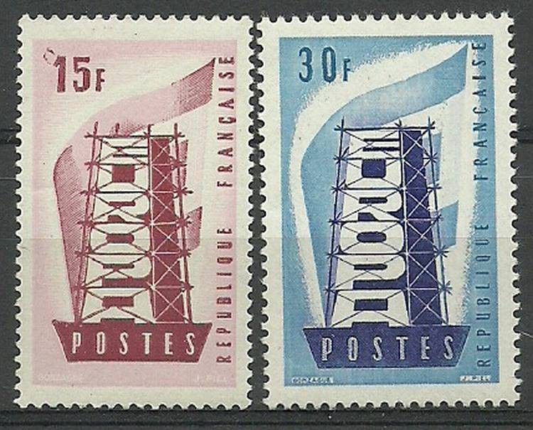 Znaczek Francja 1956 Mi 1104-1105 Czyste **