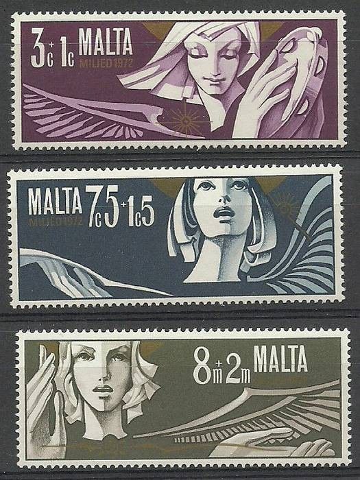 Znaczek Malta 1972 Mi 454-456 Czyste **