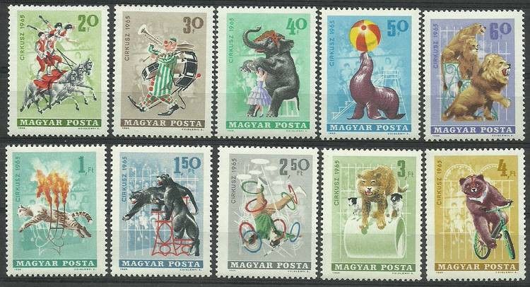 Znaczek Węgry 1965 Mi 2141-2150 Czyste **