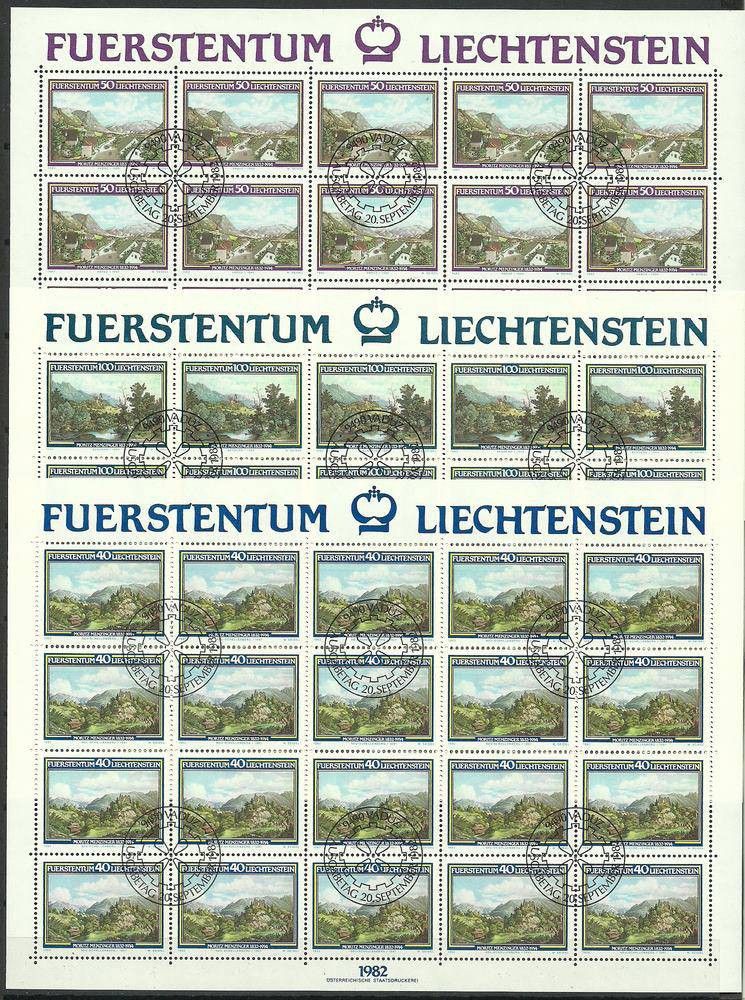 Znaczek Liechtenstein 1982 Mi ark 806-808 Stemplowane