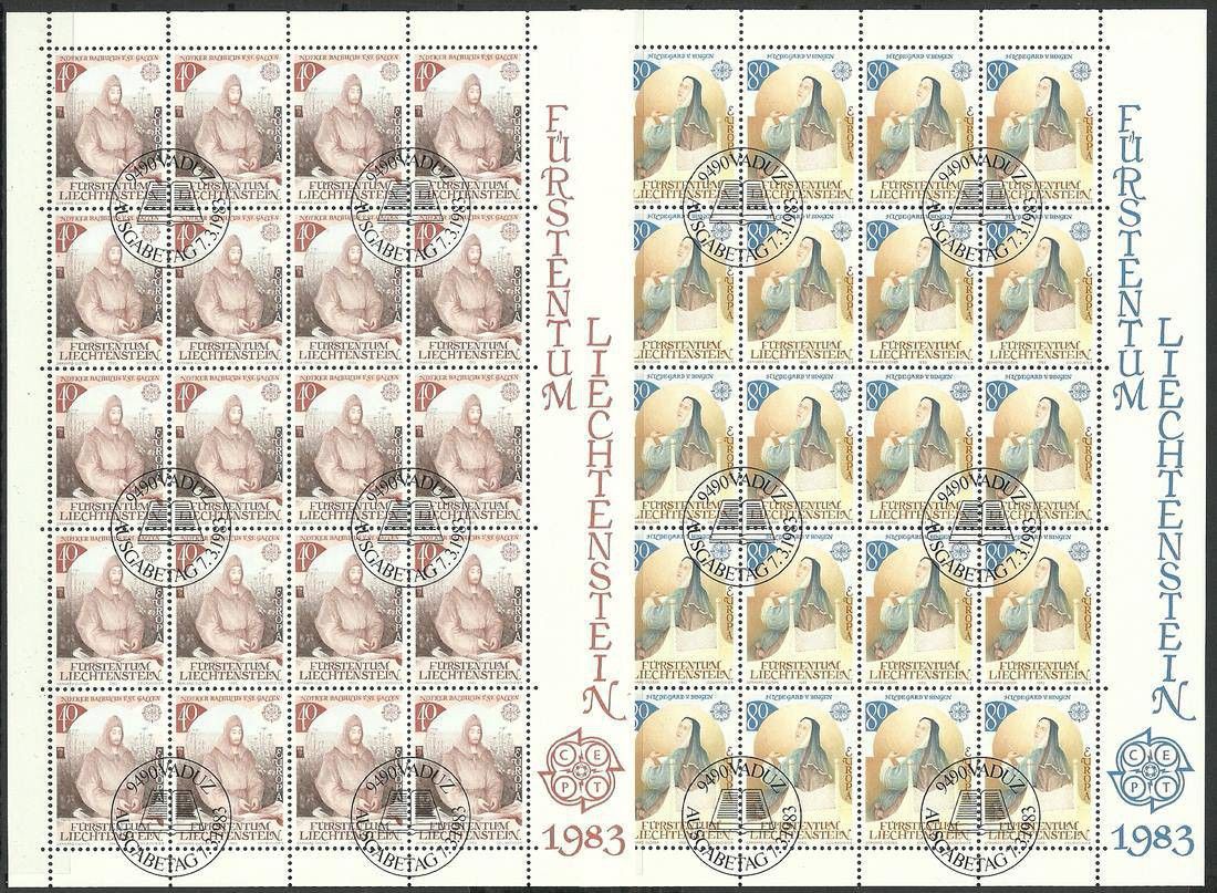Znaczek Liechtenstein 1983 Mi ark 816-817 Stemplowane