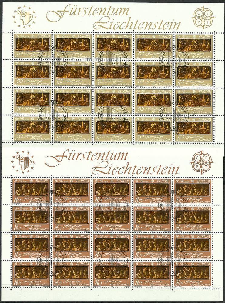 Znaczek Liechtenstein 1985 Mi ark 866-867 Stemplowane