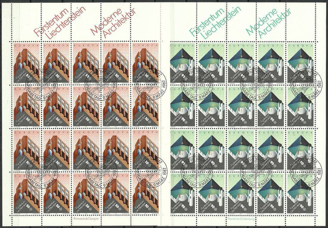 Znaczek Liechtenstein 1987 Mi ark 916-917 Stemplowane