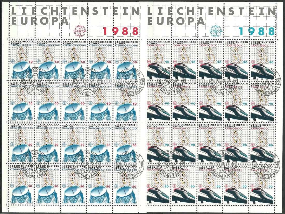Znaczek Liechtenstein 1988 Mi ark 937-938 Stemplowane