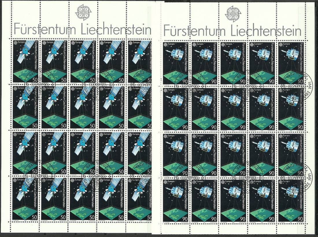 Znaczek Liechtenstein 1991 Mi ark 1011-1012 Stemplowane