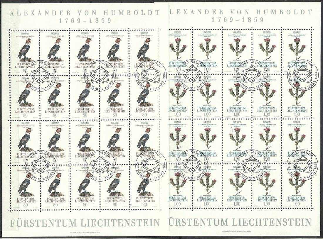 Znaczek Liechtenstein 1994 Mi ark 1079-1080 Stemplowane