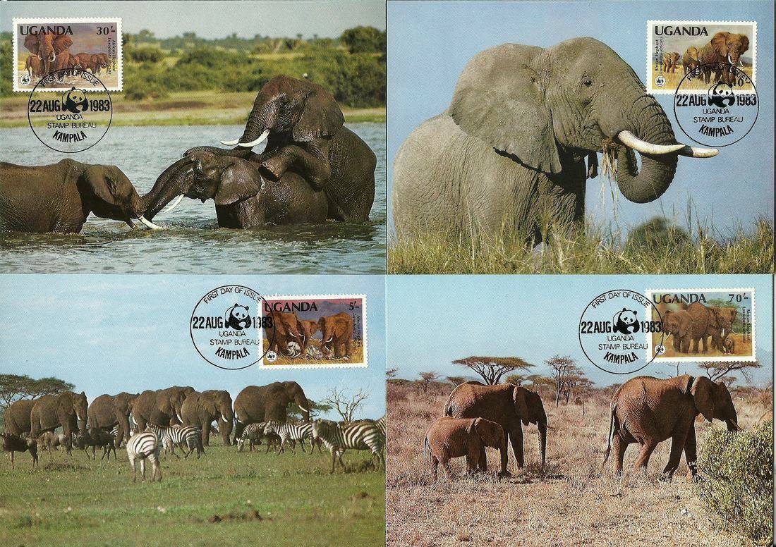 Znaczek Uganda 1983 Mi 361-364 Karta Max