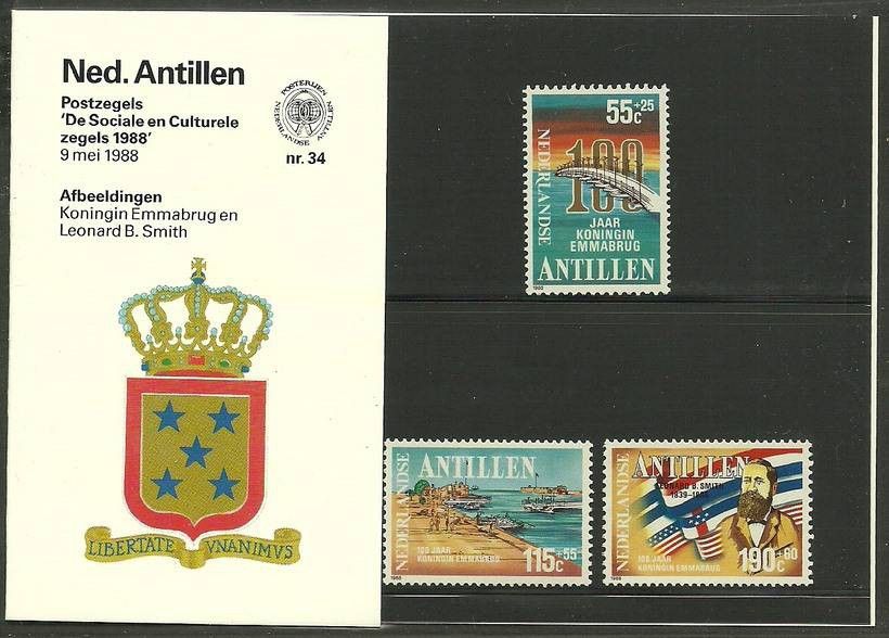 Znaczek Antyle Holenderskie 1988 Mi 635-637 Czyste **