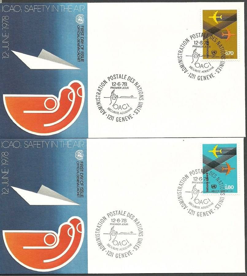 Narody Zjednoczone Genewa 1978 Mi 76-77 FDC