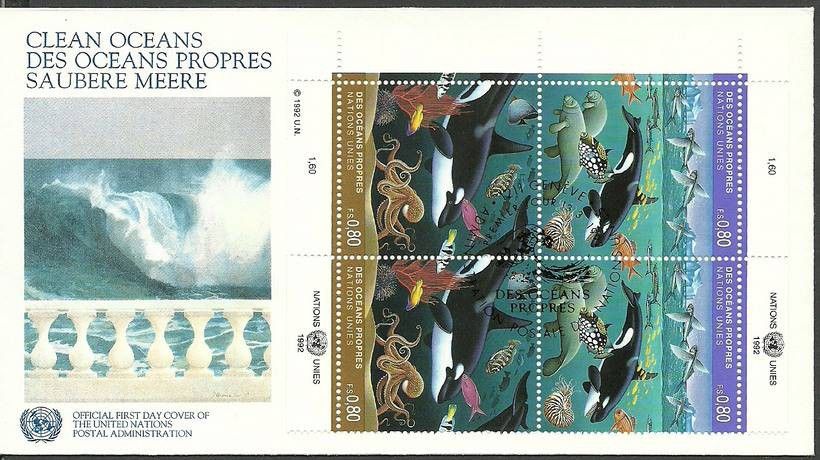 Znaczek Narody Zjednoczone Genewa 1992 Mi 213-214 FDC